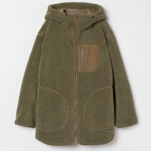Hooded shearling jacket